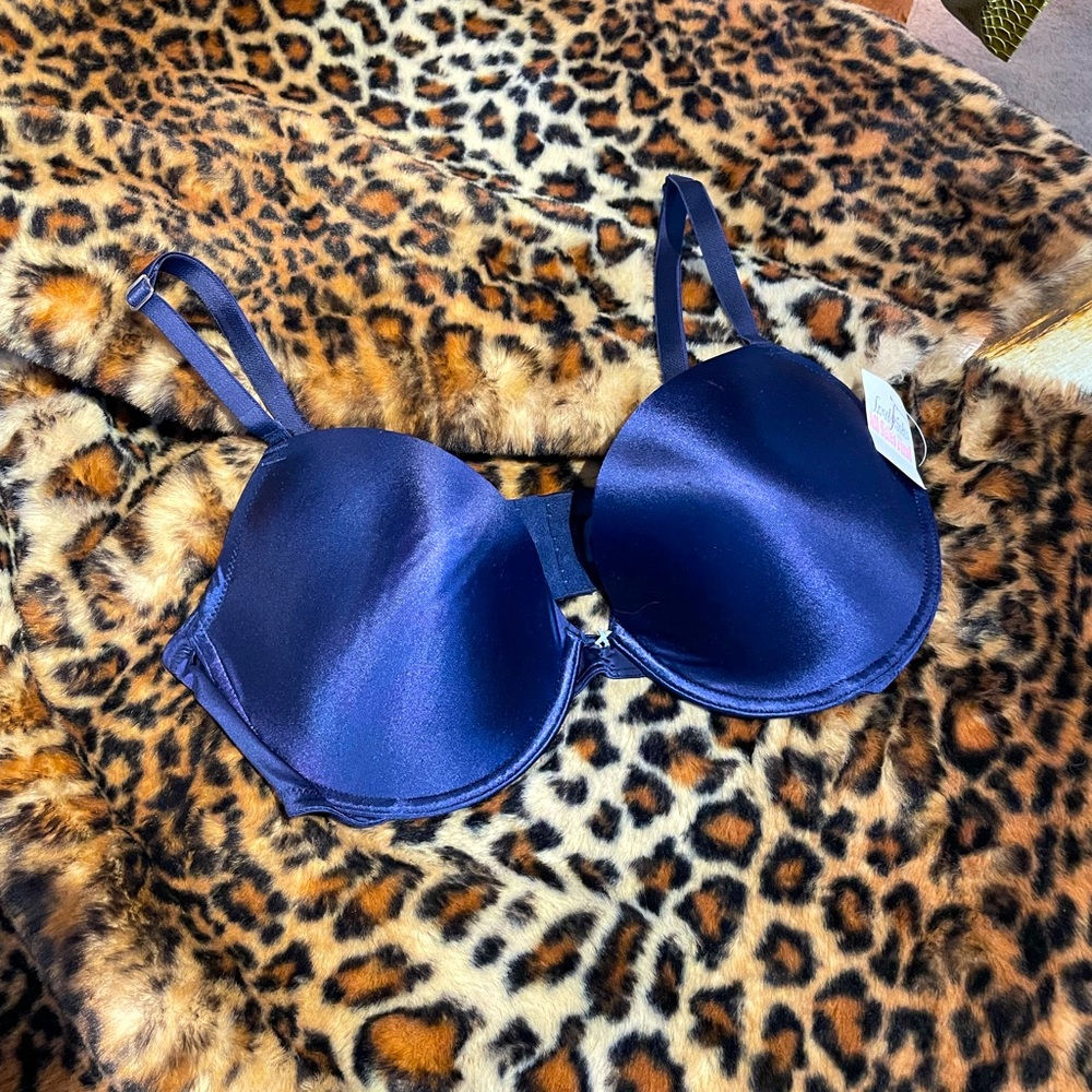 FREDERICKS Hollywood Exxtreme Cleavage Bra 38C NAVY